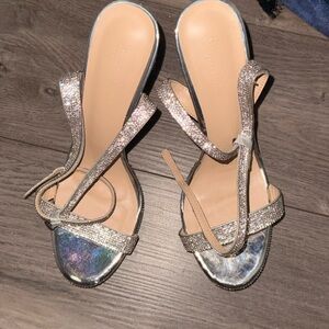 Charlotte Russe Silver Strappy Heels